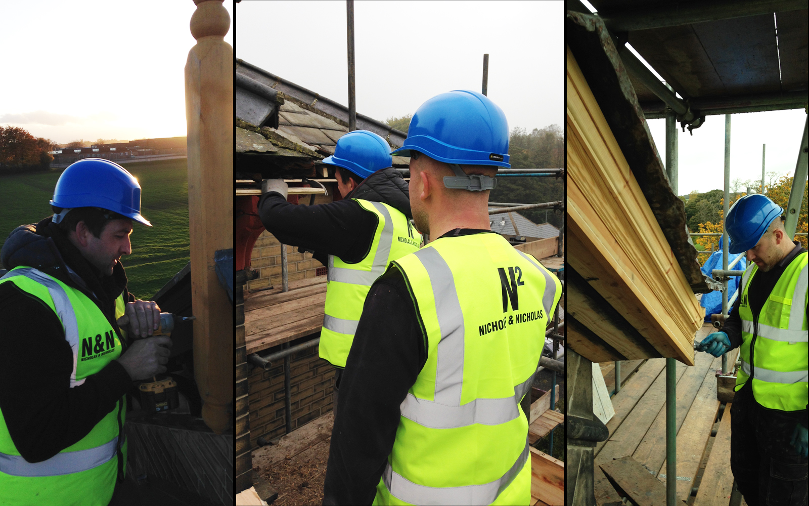 Nicholas and Nicholas team carrying out roof restoration